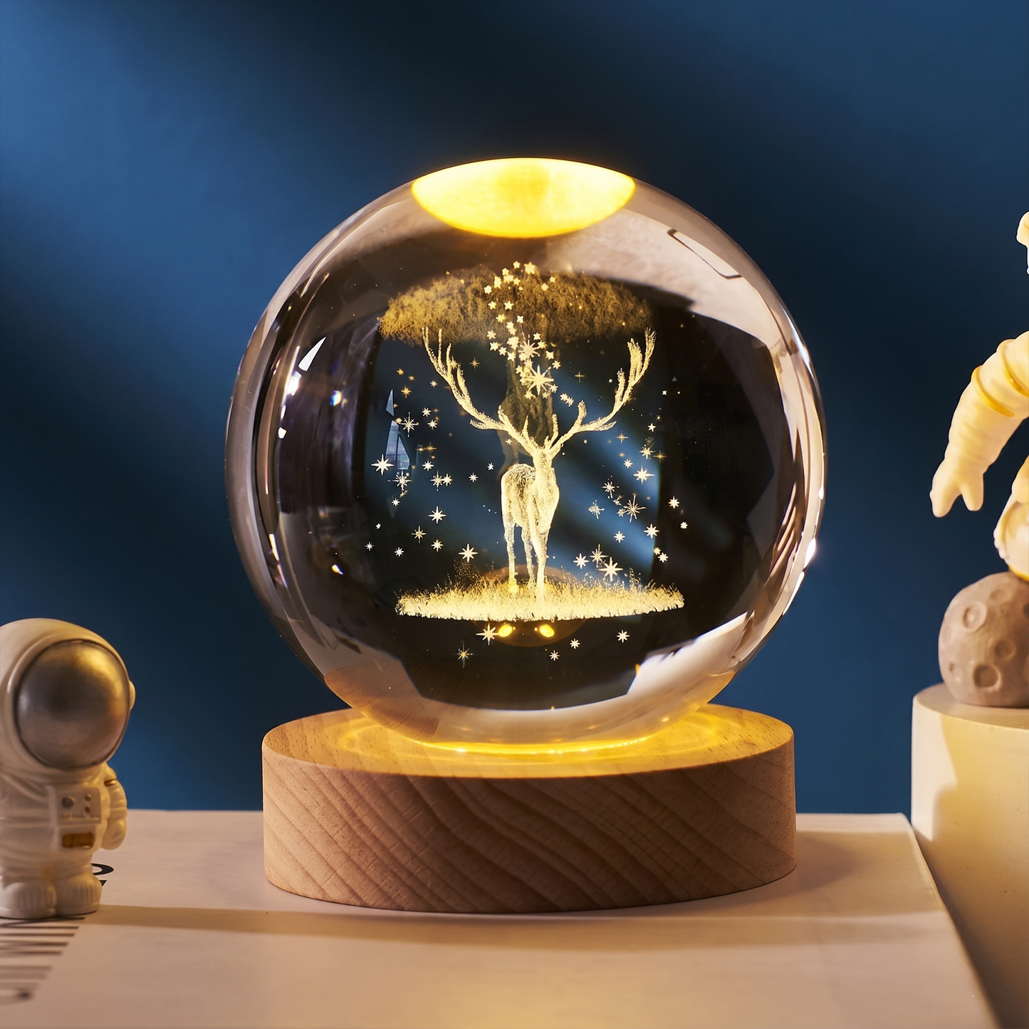 Celestial Serenade™ 3D Engraved Crystal Ball Night Light