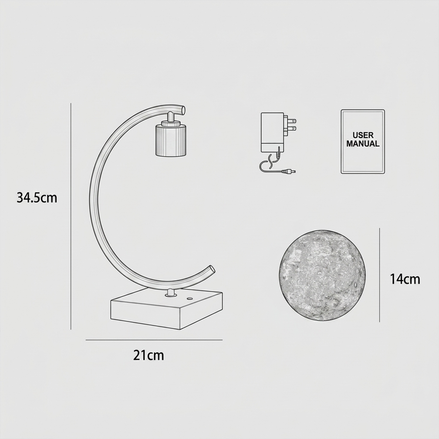 Celestial Serenade Levitating Moon Lamp | Next-Gen Touch Control &amp; Full-Color Ambient Light