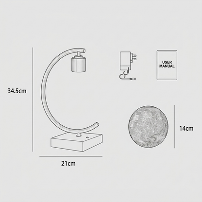 Celestial Serenade Levitating Moon Lamp | Next-Gen Touch Control &amp; Full-Color Ambient Light