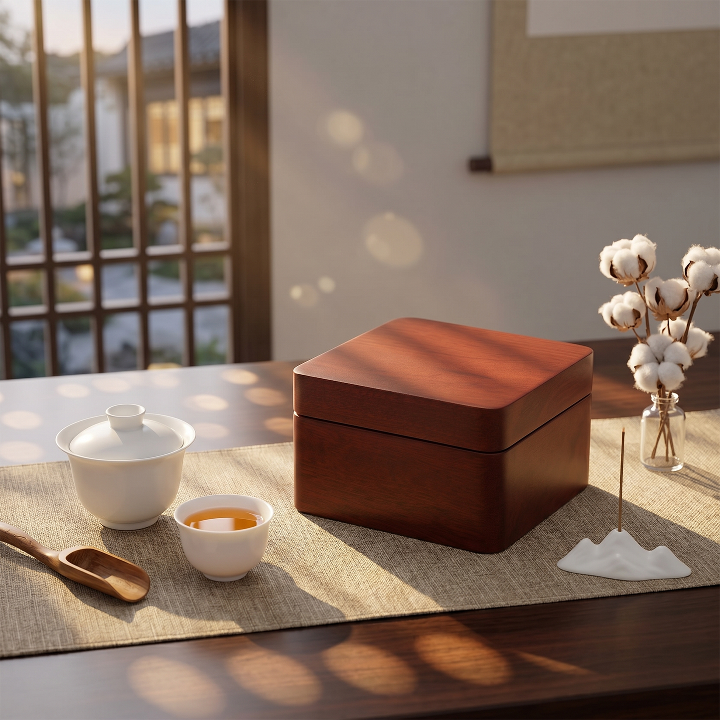 Celestial Serenade™ Square Wooden Music Box with Mirror