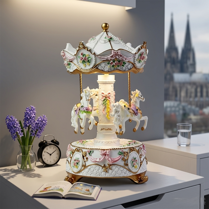 Celestial Serenade™ Rotating Carousel Music Box with LED Lights
