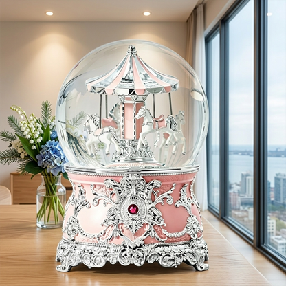 Celestial Serenade™ Multi-Color Carousel Snow Globe Music Box Collection