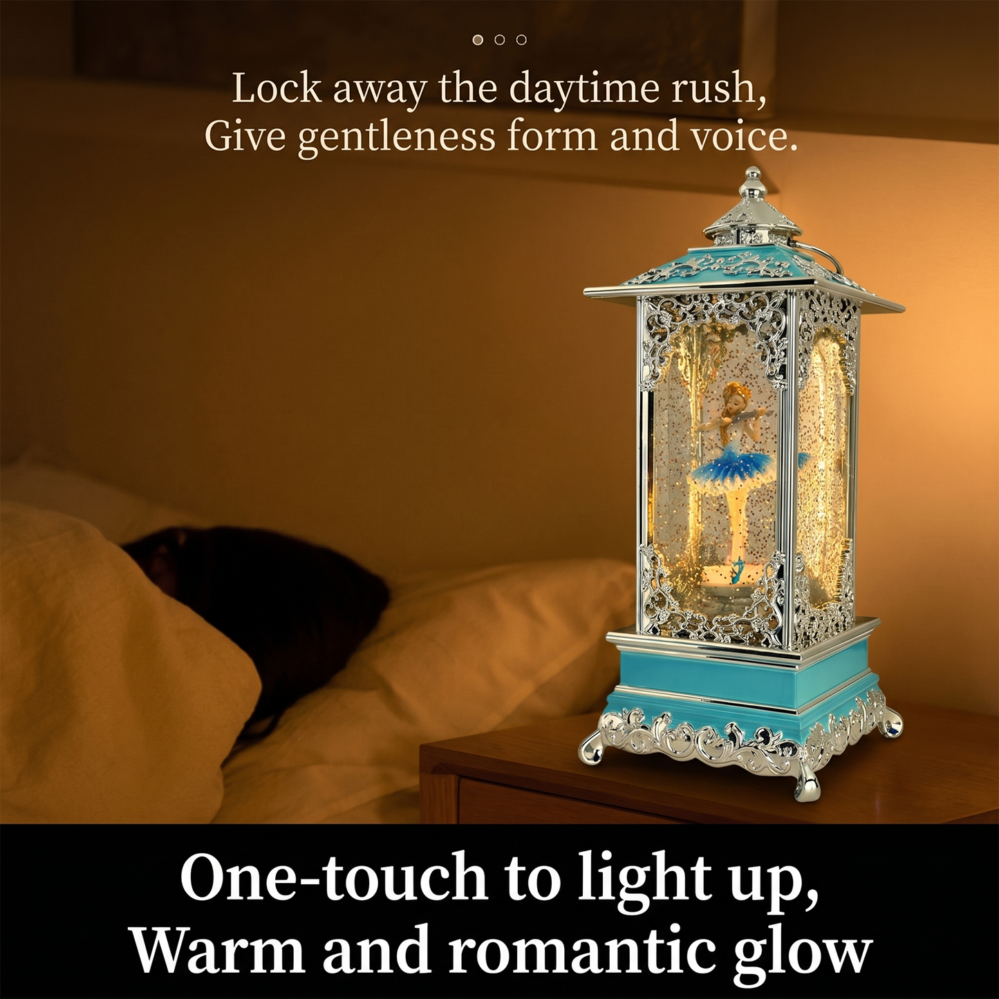 Celestial Serenade™ Rotating Snow Globe Lantern Music Box