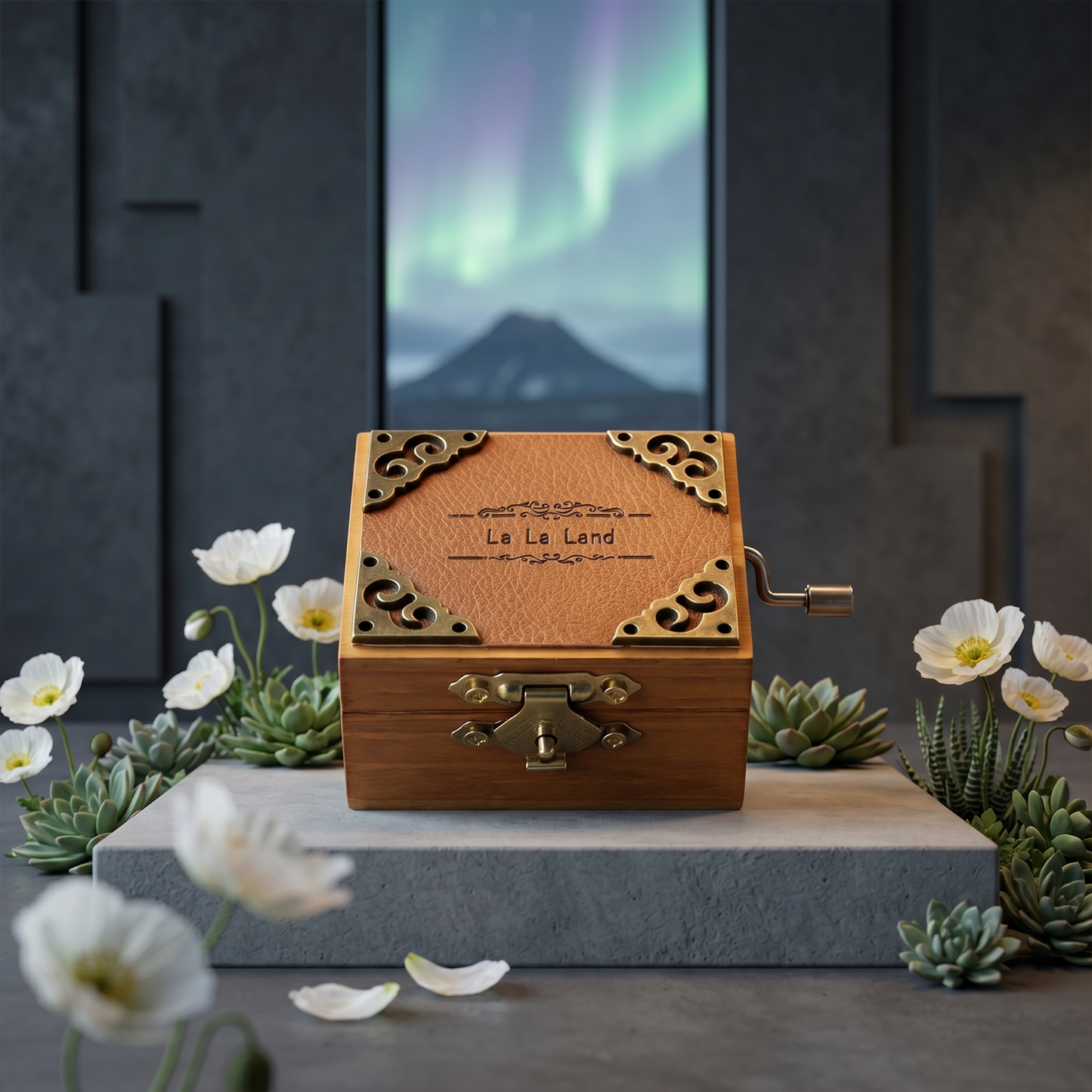 Celestial Serenade™ Vintage Hand-Crank Wooden Music Box