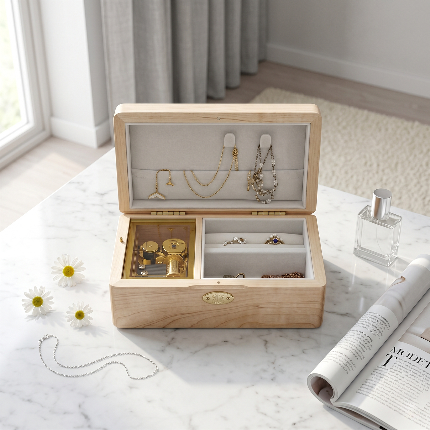 Celestial Serenade™ Wooden Jewelry Music Box