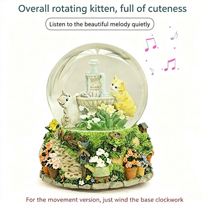 Celestial Serenade™ Kitten Garden Snow Globe Music Box