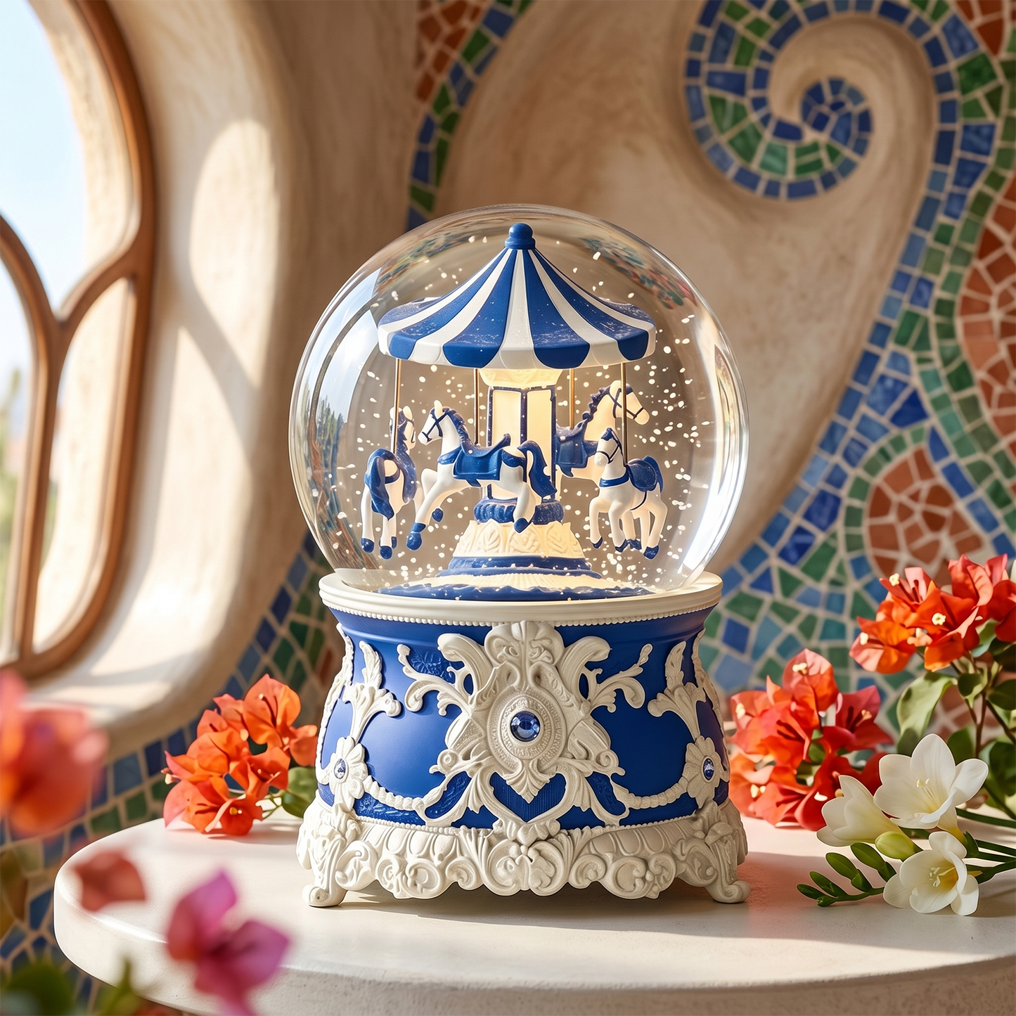 Celestial Serenade™ Carousel Snow Globe Music Box