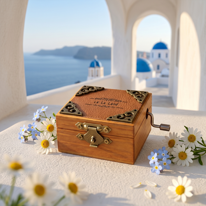 Celestial Serenade™ Vintage Hand-Crank Wooden Music Box