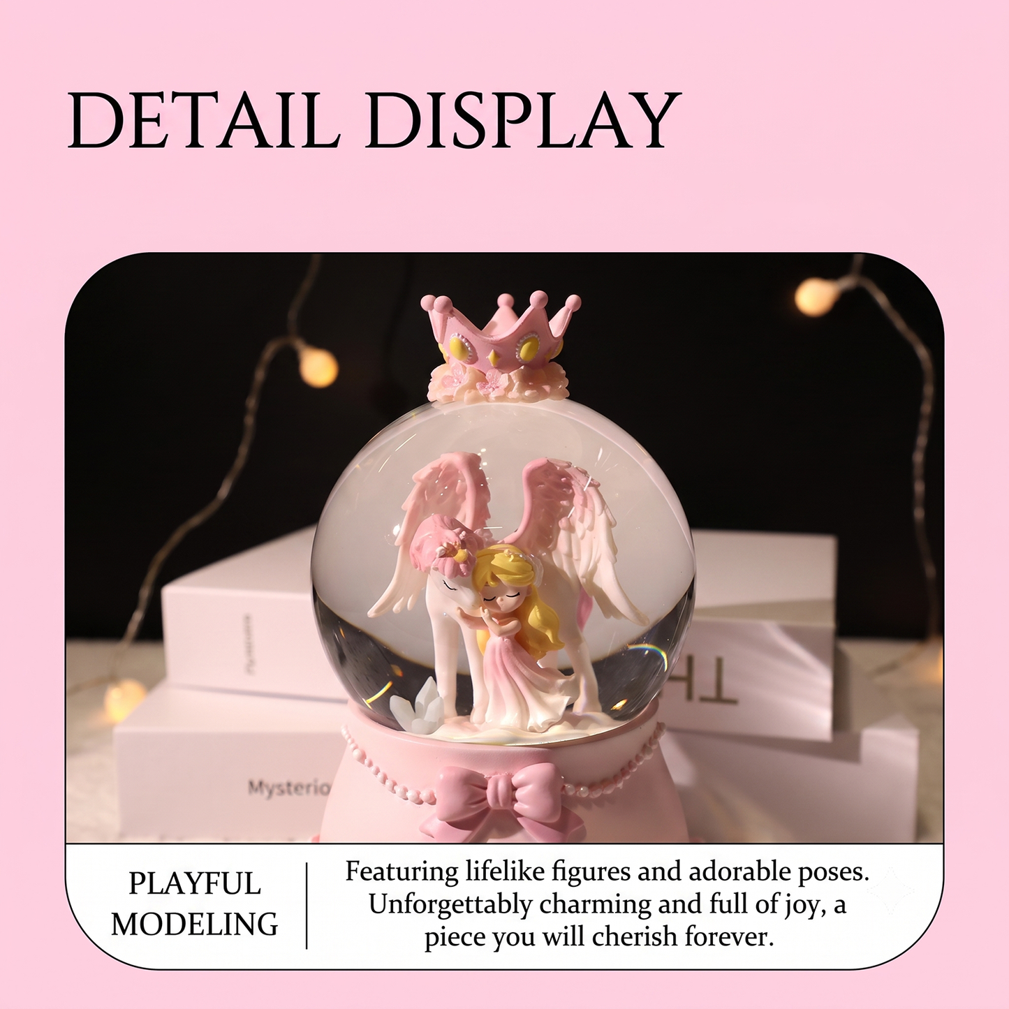 Celestial Serenade Angel &amp; Unicorn Snow Globe Music Box