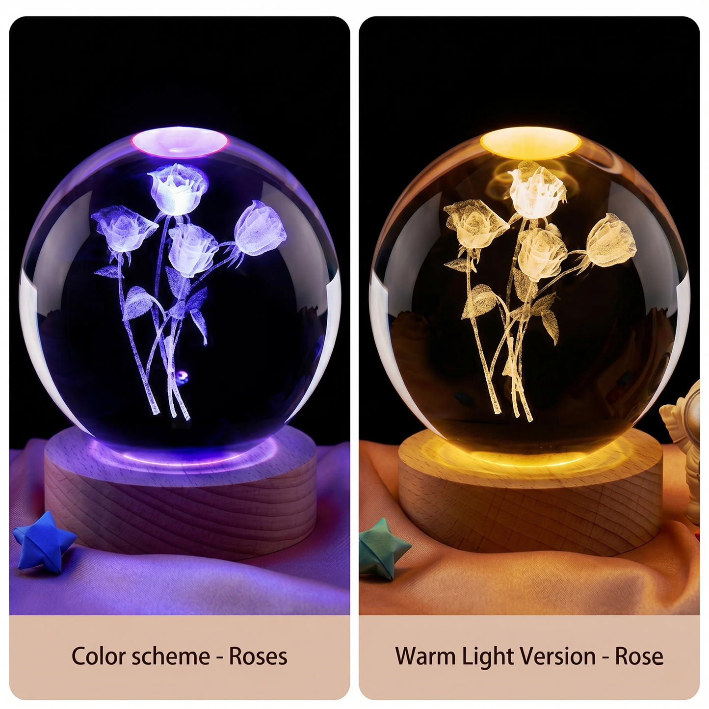 Celestial Serenade™ 3D Engraved Crystal Ball Night Light
