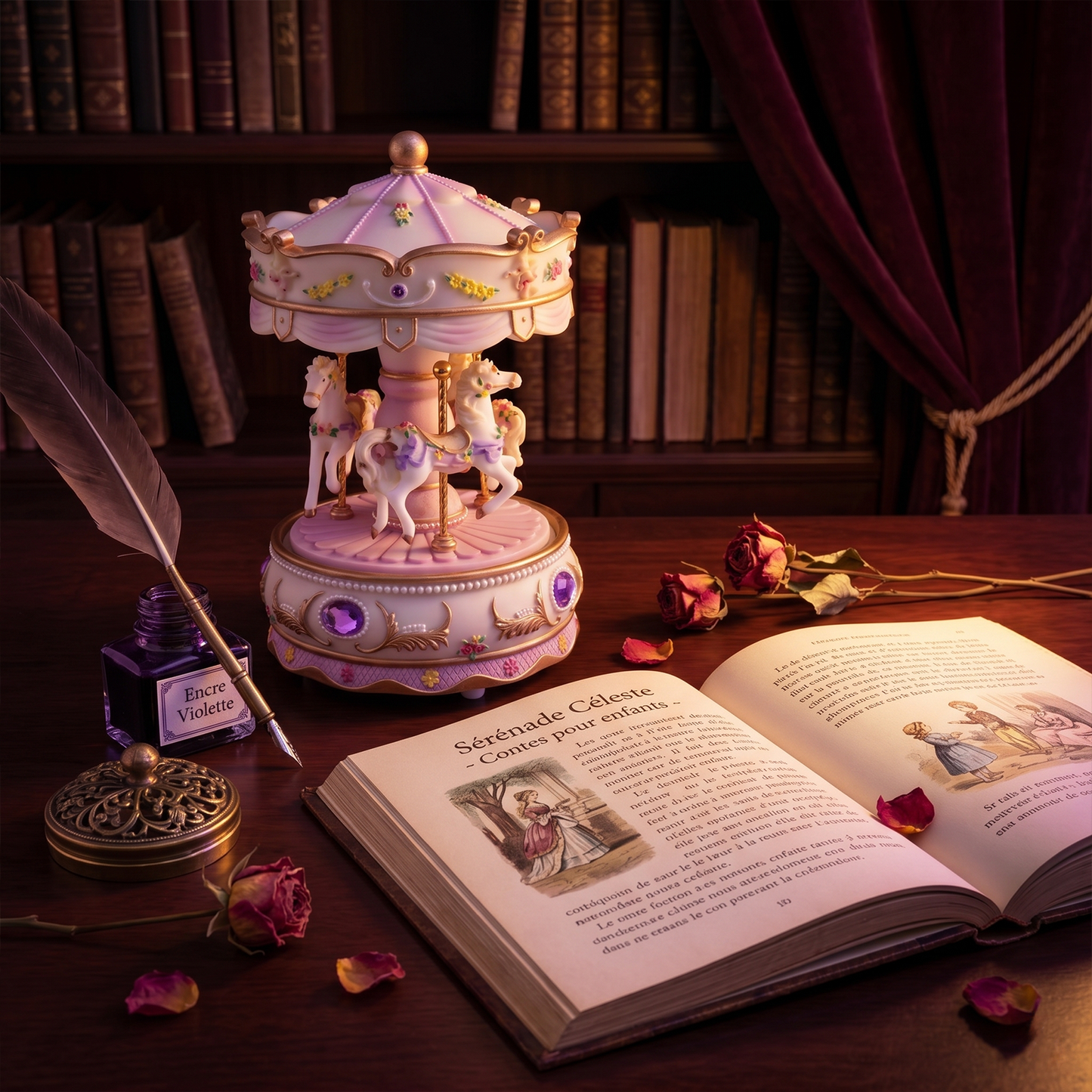 Celestial Serenade™ Pastel Carousel Music Box