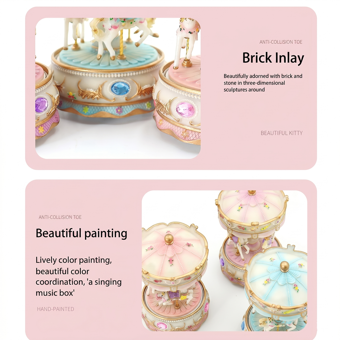 Celestial Serenade™ Pastel Carousel Music Box