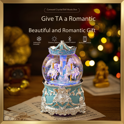 Celestial Serenade™ Bluetooth Carousel Snow Globe Music Box