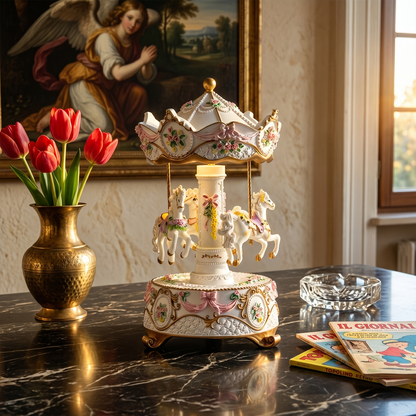 Celestial Serenade™ Rotating Carousel Music Box with LED Lights