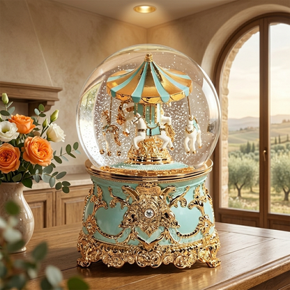 Celestial Serenade™ Multi-Color Carousel Snow Globe Music Box Collection