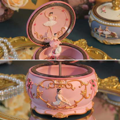 Celestial Serenade™ Rococo Carousel & Ballerina Music Box with LED Lights