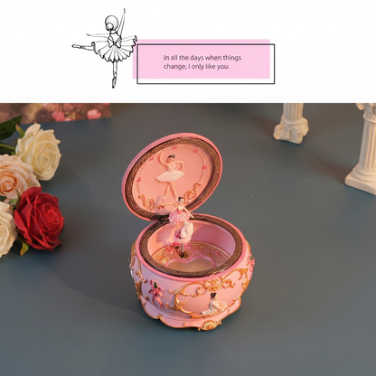 Celestial Serenade™ Rococo Carousel & Ballerina Music Box with LED Lights