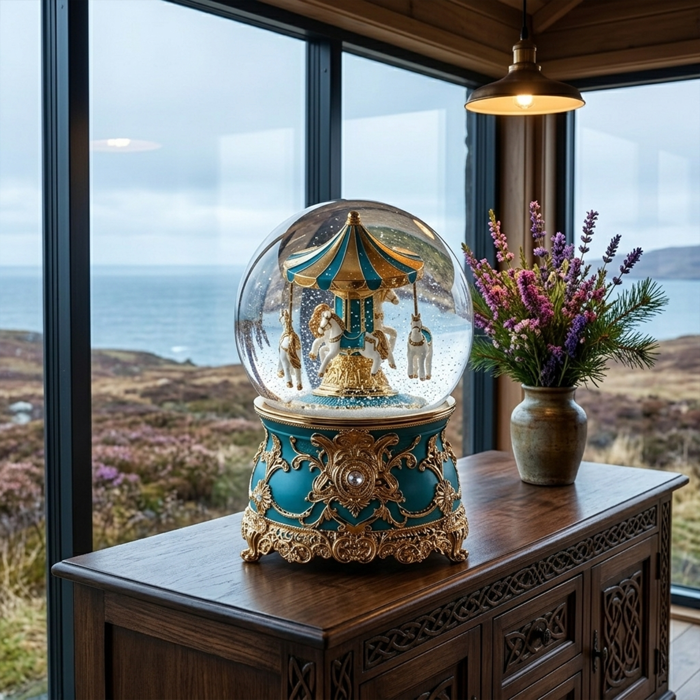 Celestial Serenade™ Multi-Color Carousel Snow Globe Music Box Collection