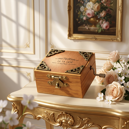 Celestial Serenade™ Vintage Hand-Crank Wooden Music Box