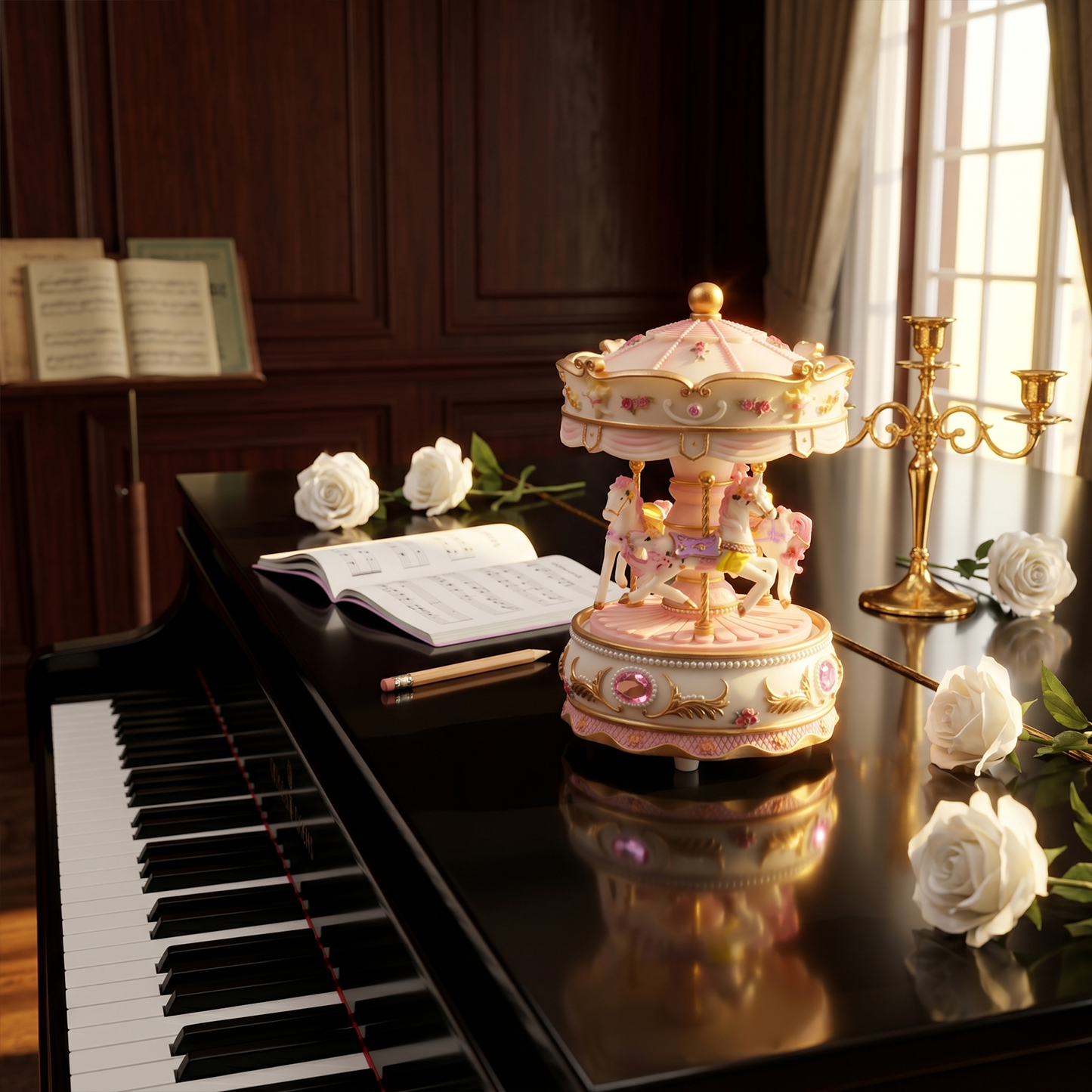 Celestial Serenade™ Pastel Carousel Music Box