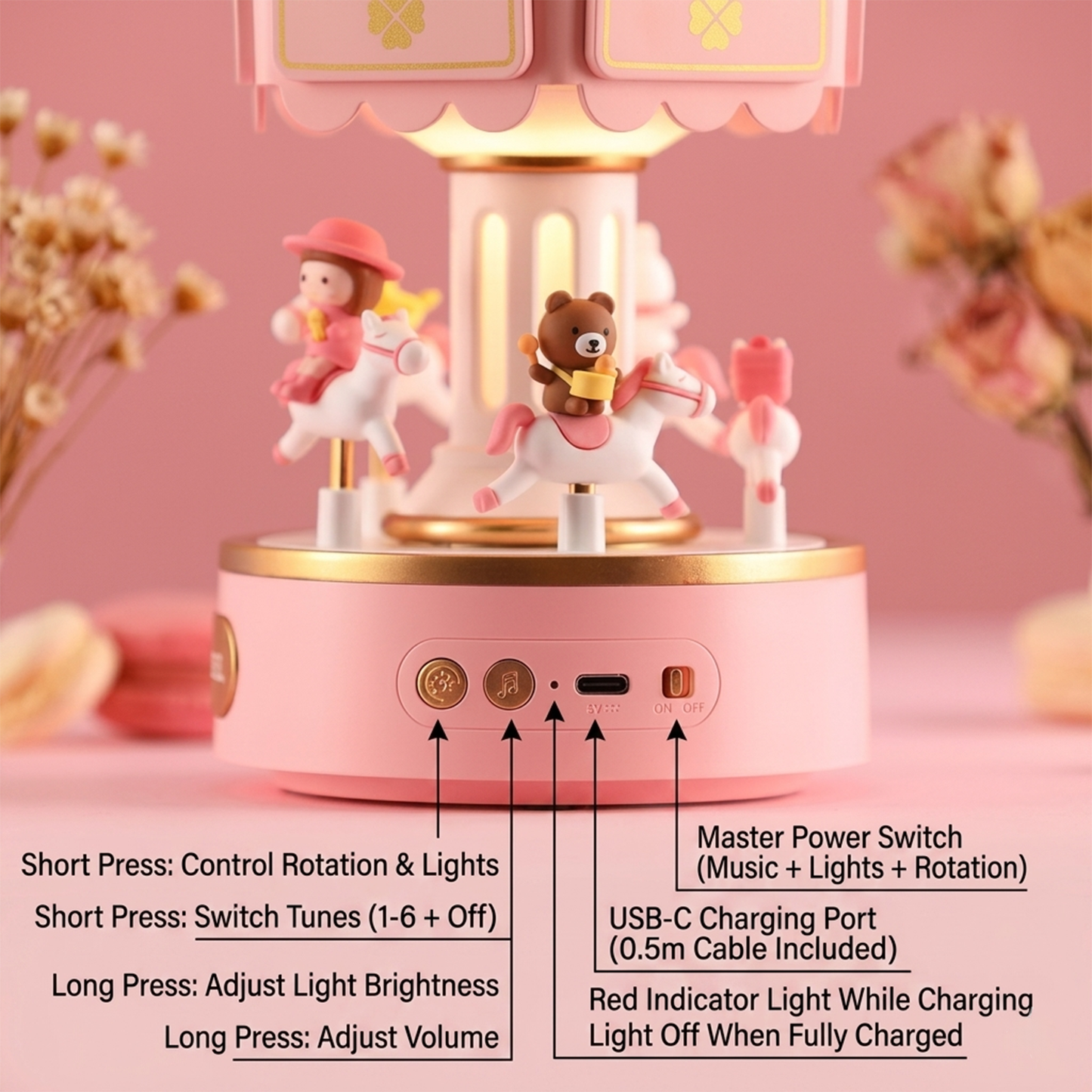 Celestial Serenade™ Carousel Bluetooth Music Box