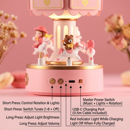 Celestial Serenade™ Carousel Bluetooth Music Box