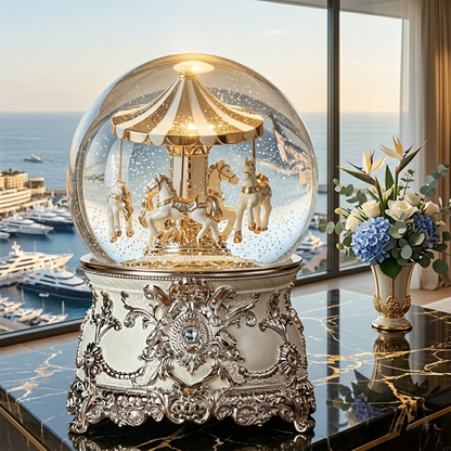 Celestial Serenade™ Multi-Color Carousel Snow Globe Music Box Collection