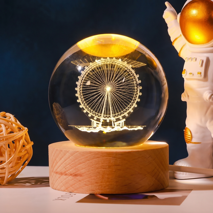 Celestial Serenade™ 3D Engraved Crystal Ball Night Light