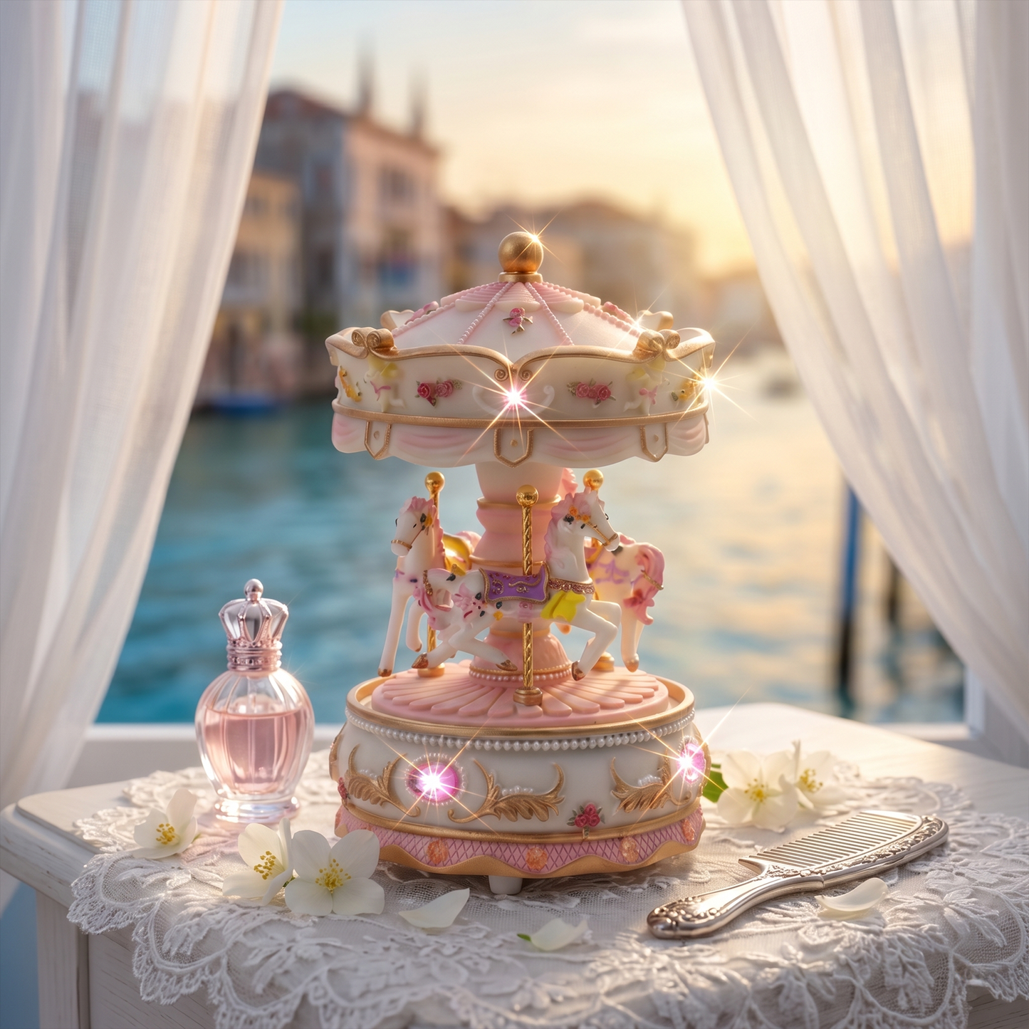 Celestial Serenade™ Pastel Carousel Music Box