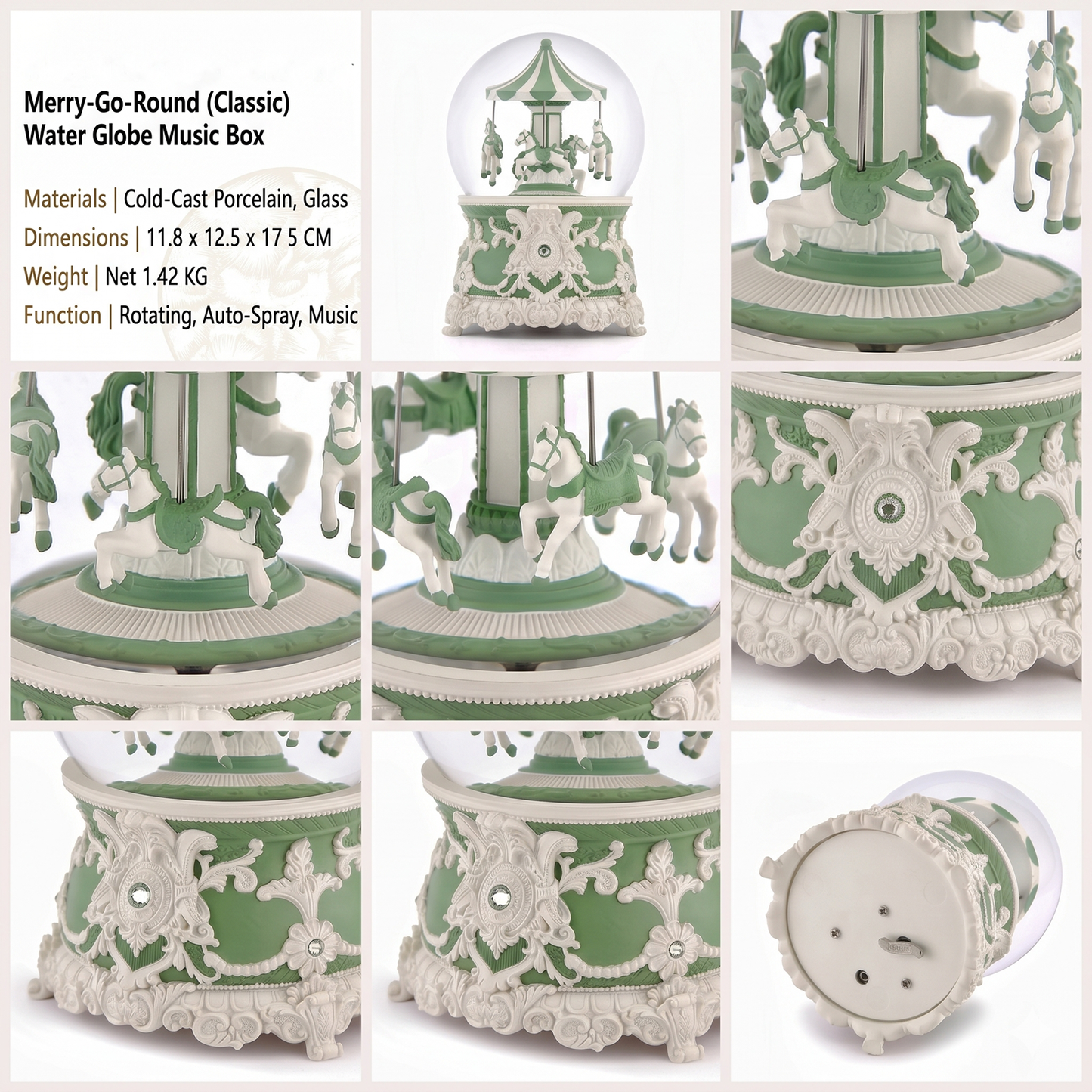 Celestial Serenade™ Carousel Snow Globe Music Box