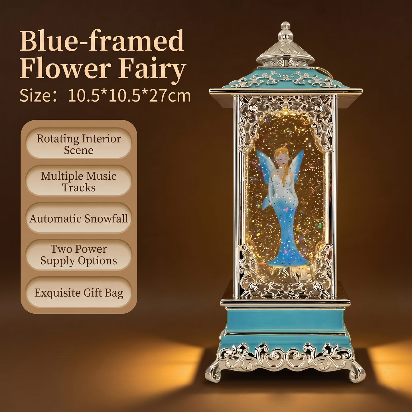 Celestial Serenade™ Rotating Snow Globe Lantern Music Box