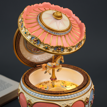 Celestial Serenade™ Rococo Carousel & Ballerina Music Box with LED Lights