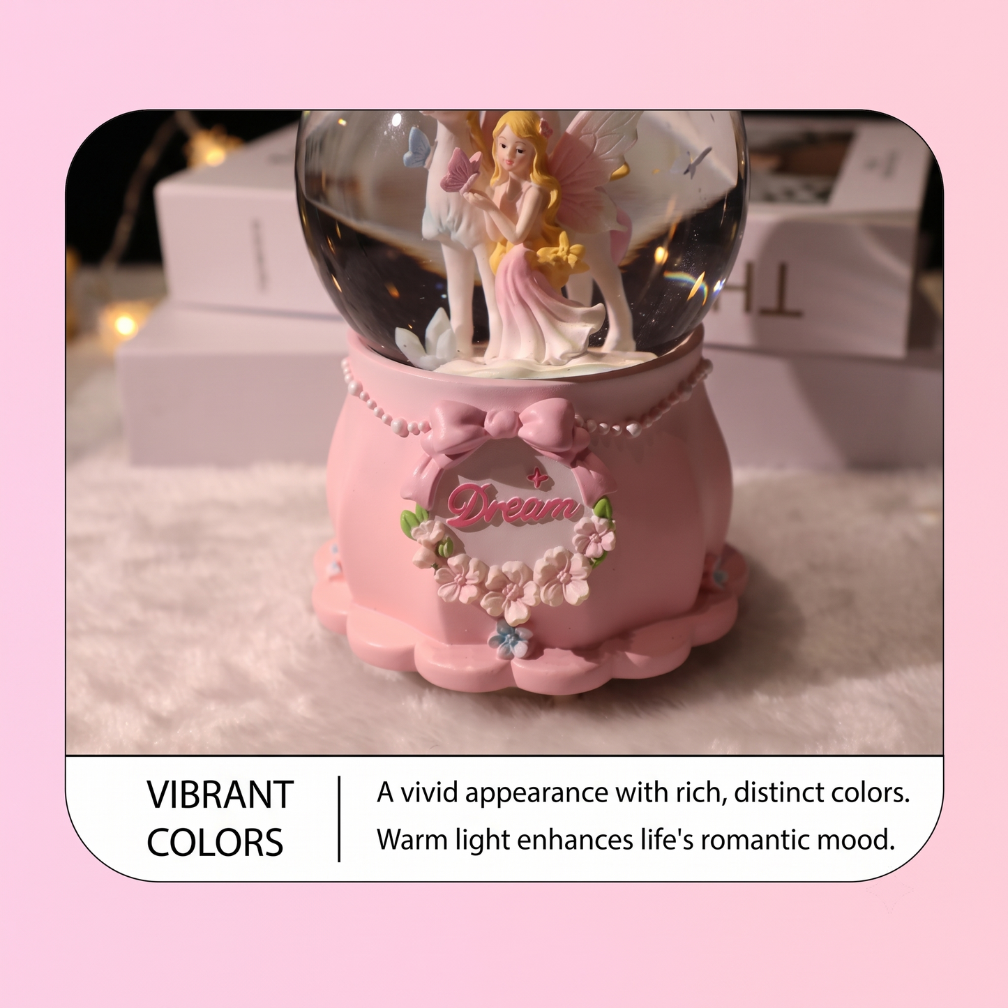 Celestial Serenade Angel &amp; Unicorn Snow Globe Music Box