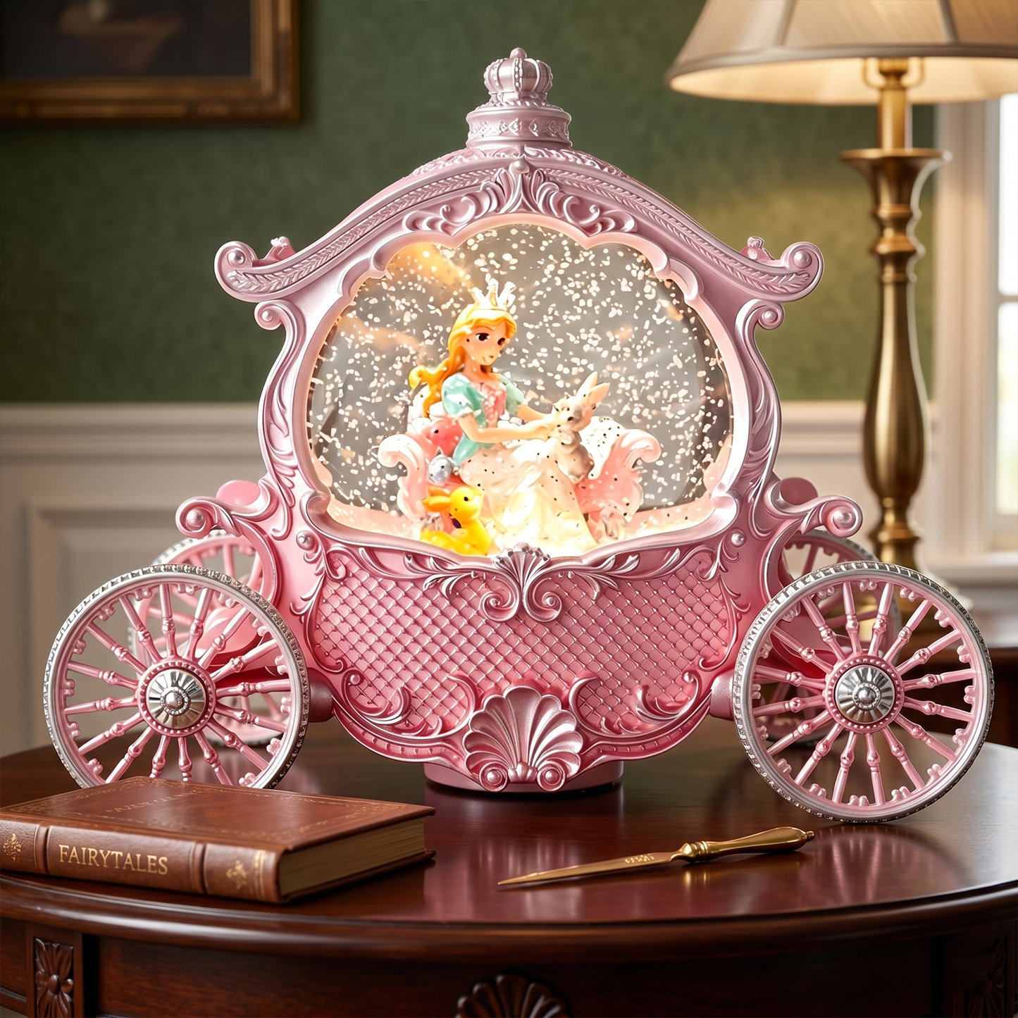 Celestial Serenade™ | Princess Carriage Snow Globe Music Box