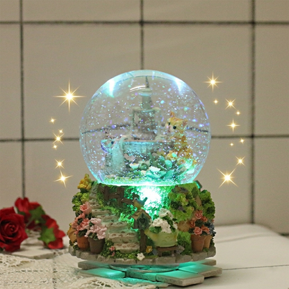 Celestial Serenade™ Kitten Garden Snow Globe Music Box
