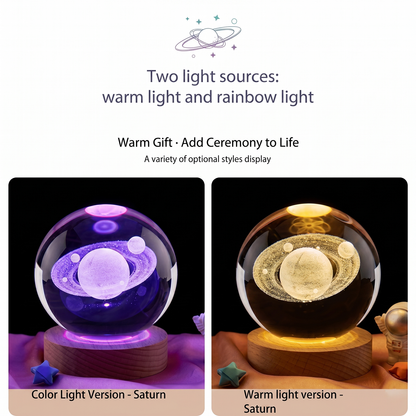 Celestial Serenade™ 3D Engraved Crystal Ball Night Light