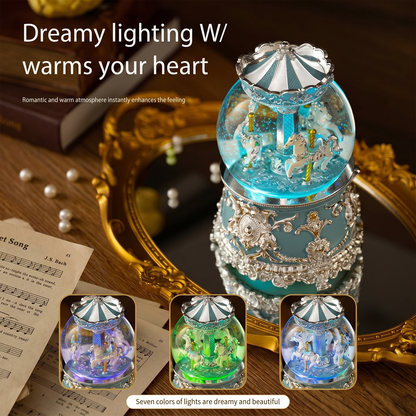 Celestial Serenade™ Bluetooth Carousel Snow Globe Music Box