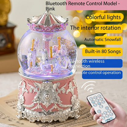 Celestial Serenade™ Bluetooth Carousel Snow Globe Music Box