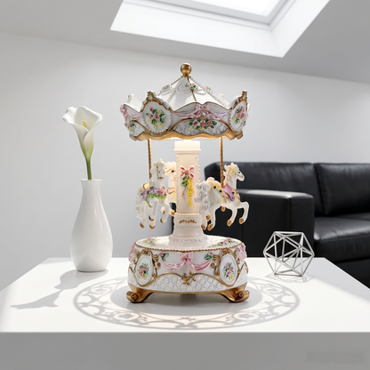 Celestial Serenade™ Rotating Carousel Music Box with LED Lights