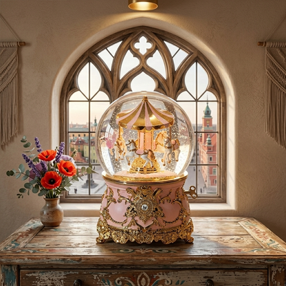 Celestial Serenade™ Multi-Color Carousel Snow Globe Music Box Collection