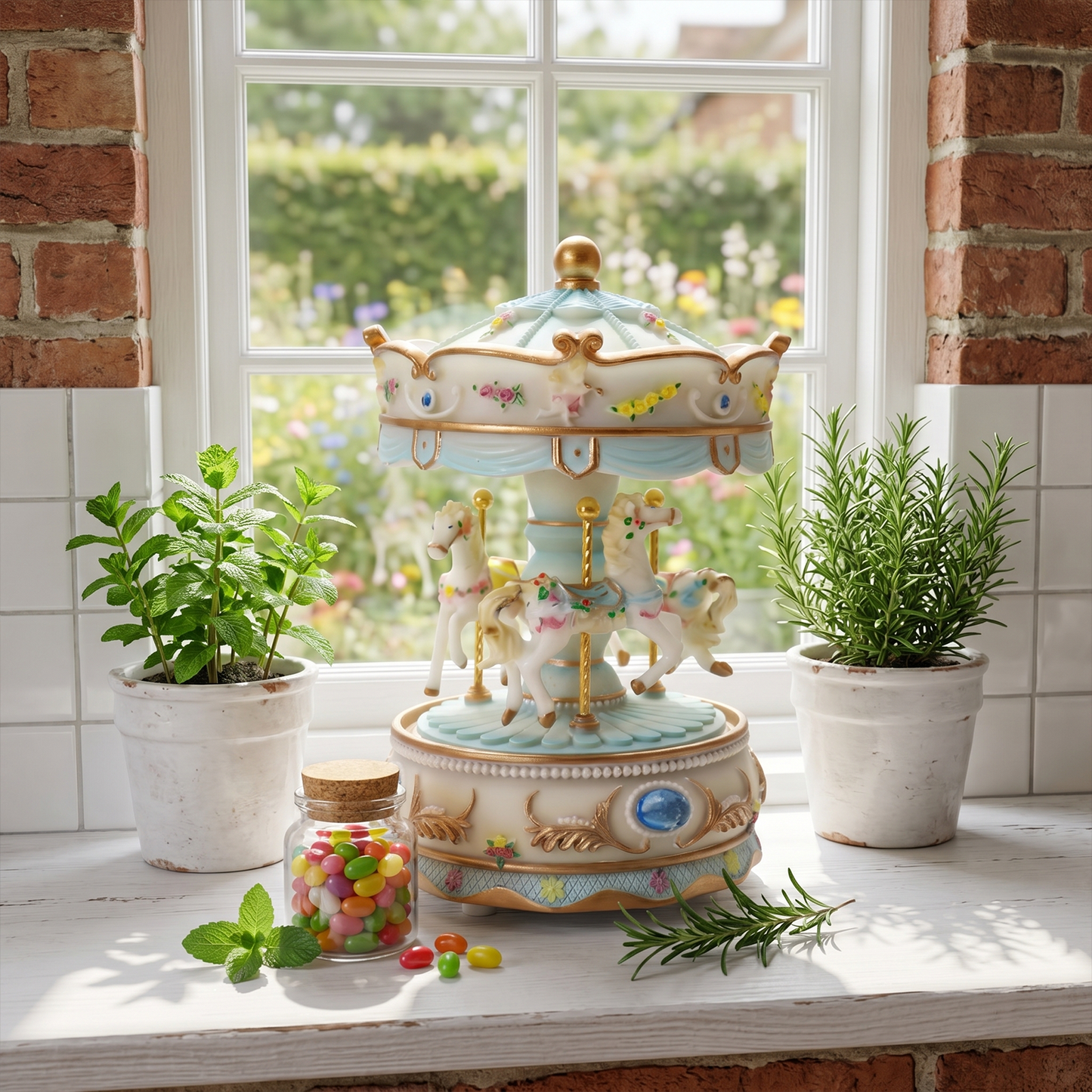 Celestial Serenade™ Pastel Carousel Music Box
