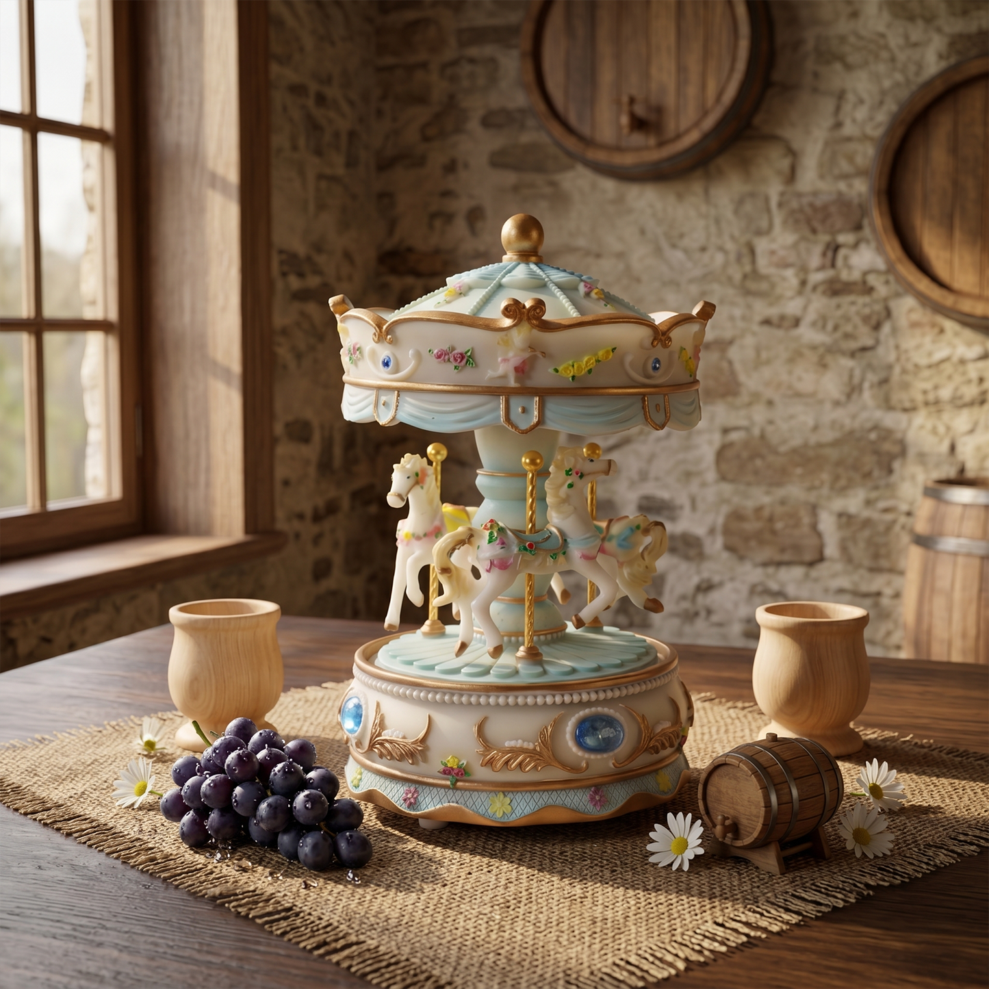 Celestial Serenade™ Pastel Carousel Music Box