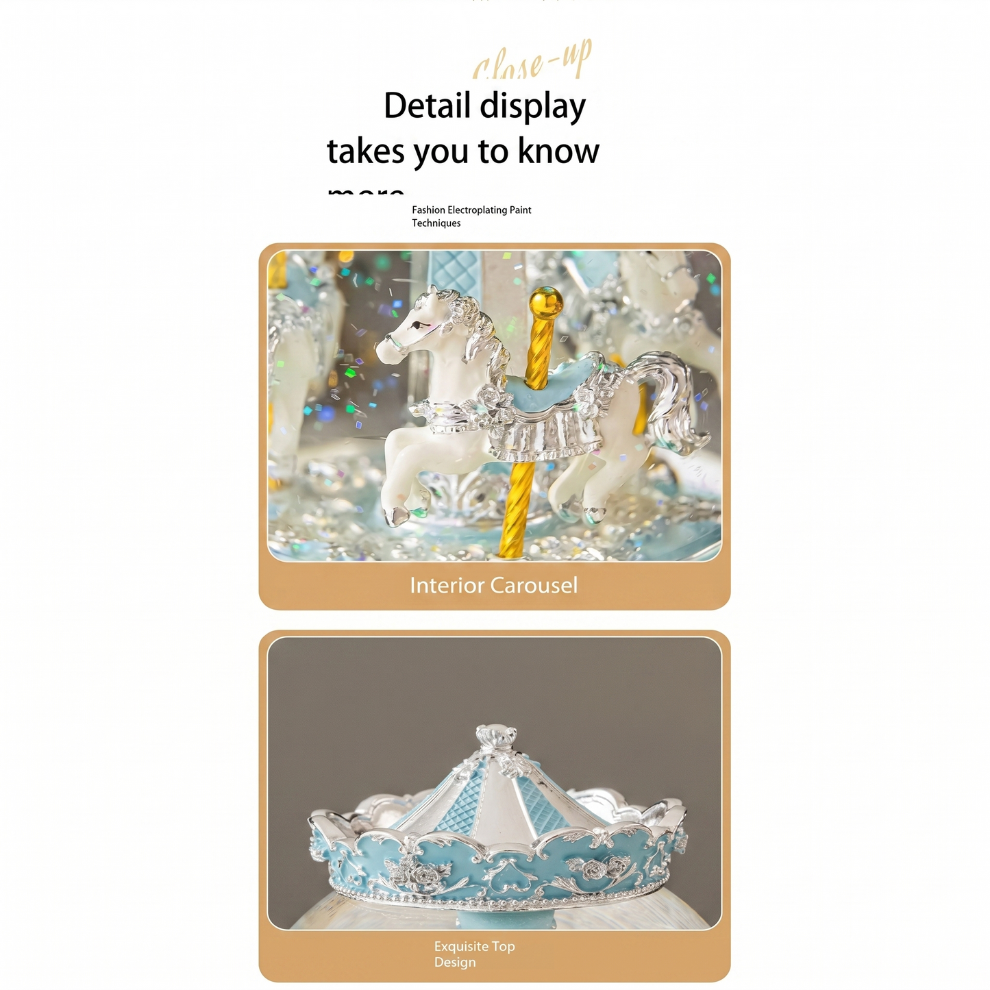 Celestial Serenade™ Bluetooth Carousel Snow Globe Music Box