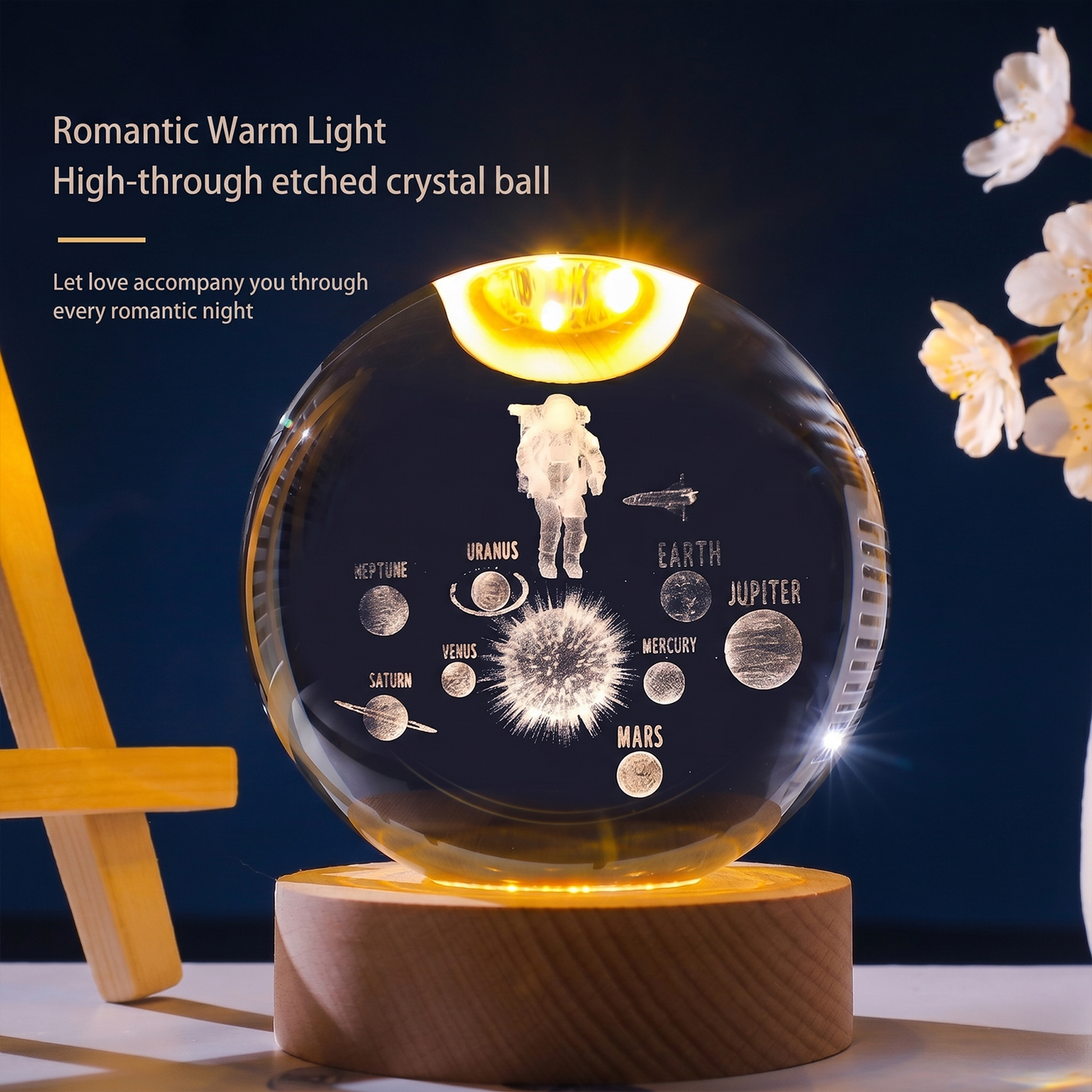 Celestial Serenade™ 3D Engraved Crystal Ball Night Light