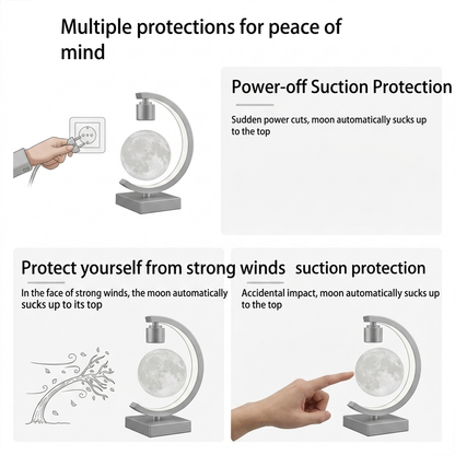 Celestial Serenade Levitating Moon Lamp | Next-Gen Touch Control &amp; Full-Color Ambient Light