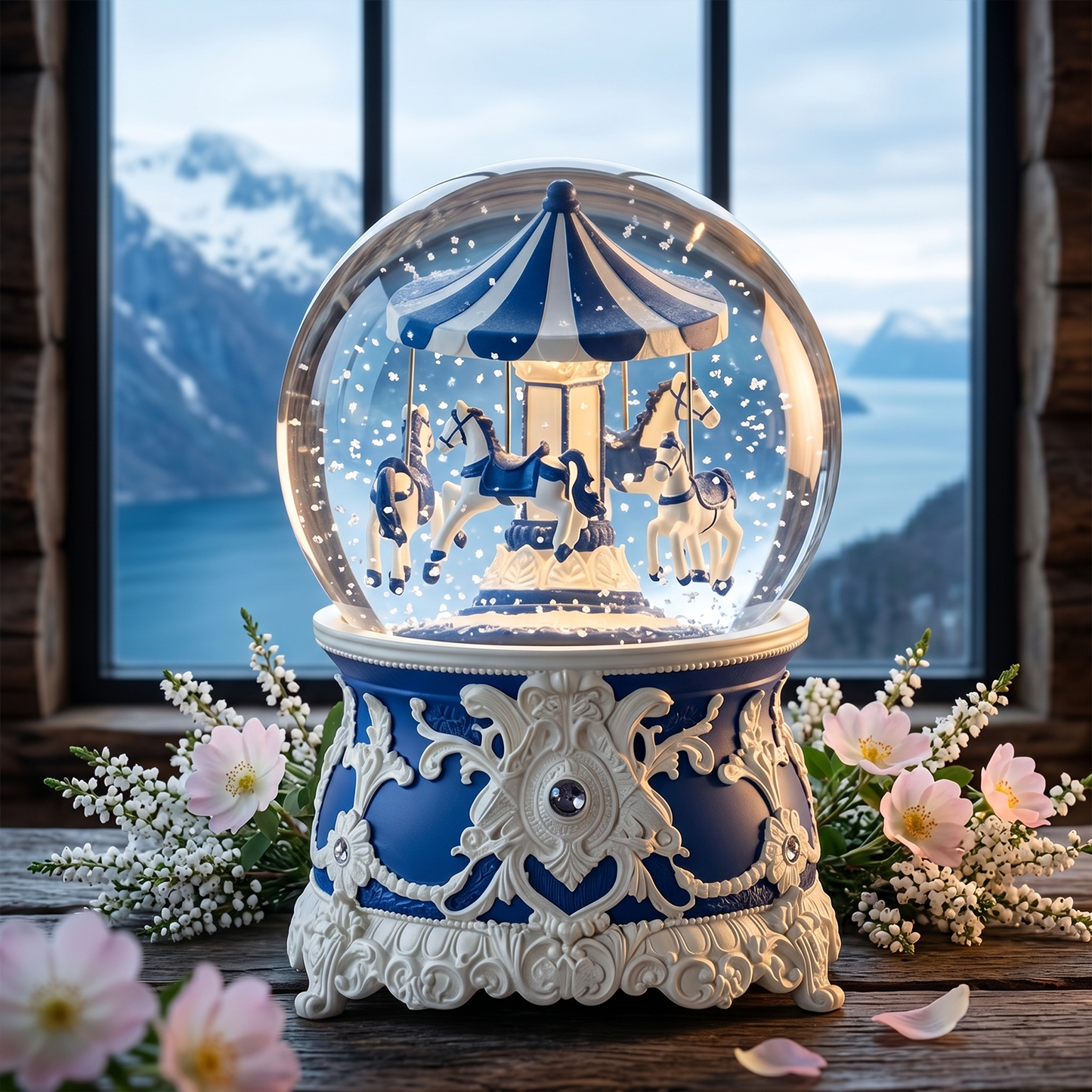 Celestial Serenade™ Carousel Snow Globe Music Box