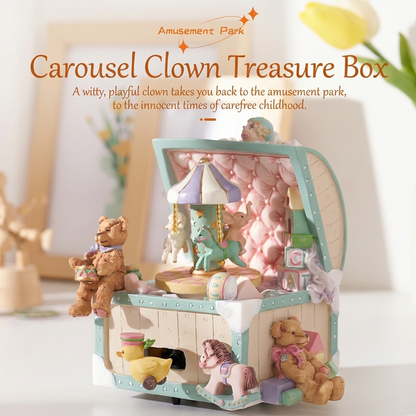 Celestial Serenade™ Carousel Clown Treasure Box Bluetooth Music Box