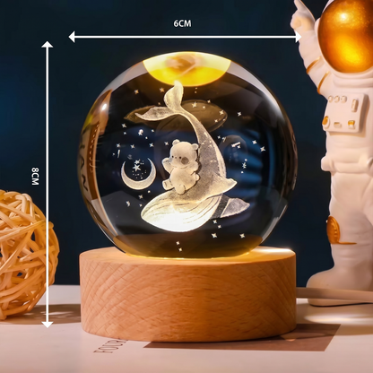 Celestial Serenade™ 3D Engraved Crystal Ball Night Light