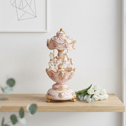 Celestial Serenade™ Pink Vintage Carousel Music Box