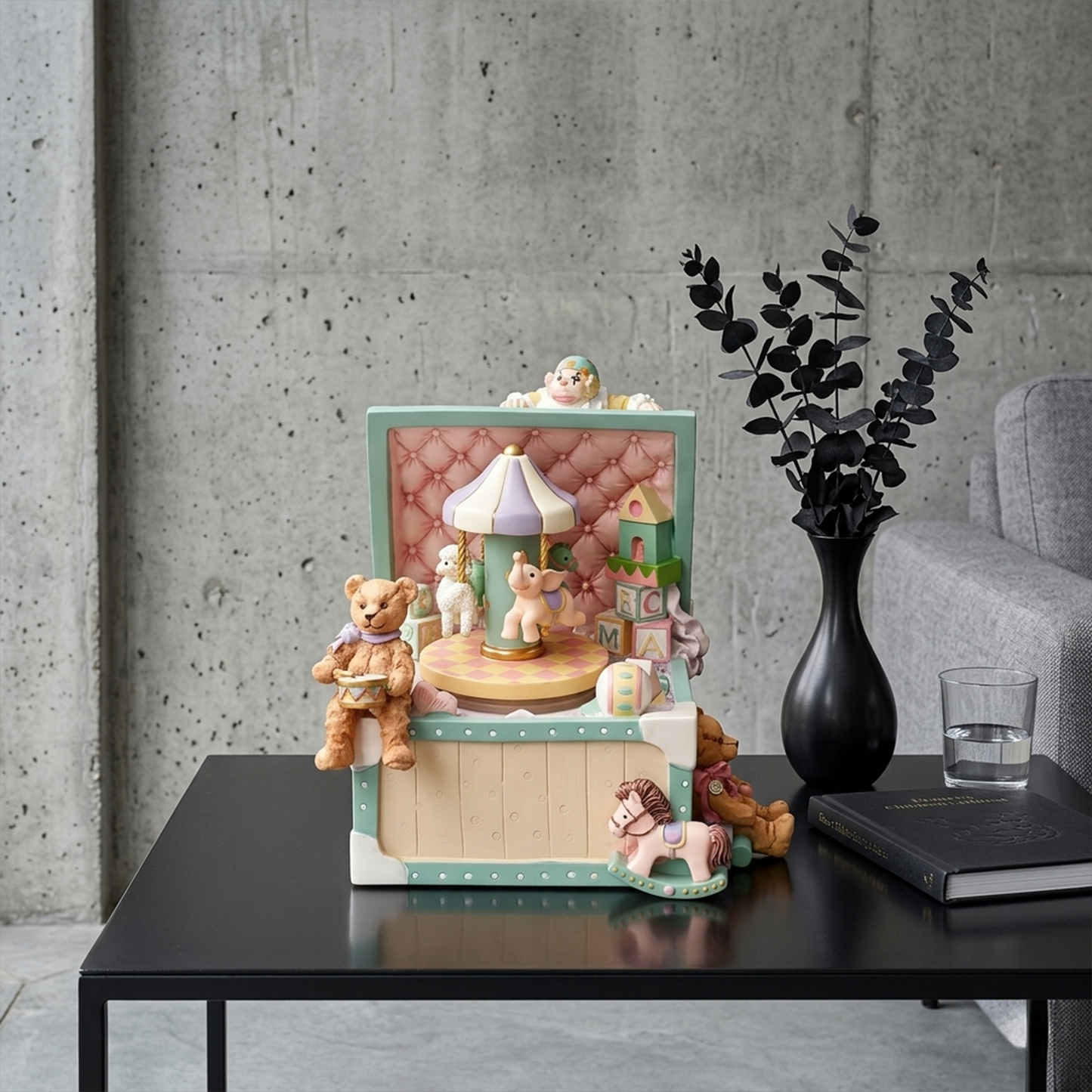 Celestial Serenade™ Carousel Clown Treasure Box Bluetooth Music Box